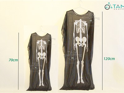 Áo choàng Halloween in hình bộ xương HLW-AC-04